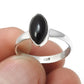 Marquise Black Onyx Stone 925 Sterling Silver Band Wedding Ring Jewelry