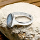 Natural Labradorite Solid Silver Artisan Promise Band New Wife Ring Jewelry