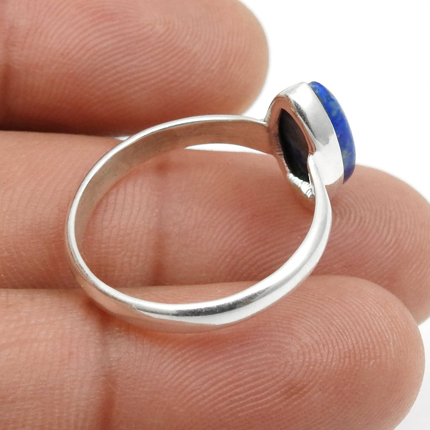 Lapis Lazuli Gemstone 925 Sterling Silver Cocktail Birthday Ring Jewelry