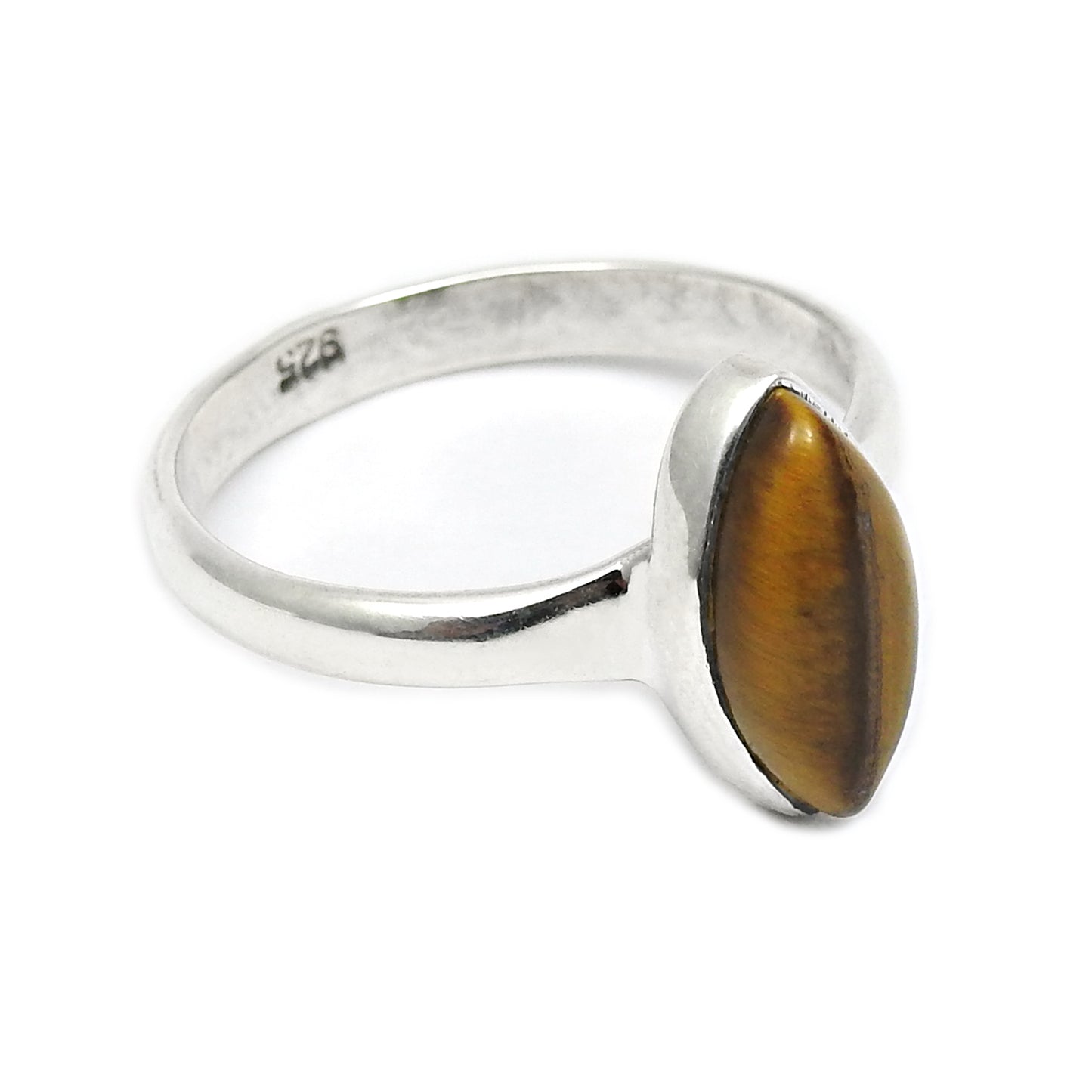 Marquise Tiger's Eye Stone 925 Silver New Cocktail Statement Ring Jewelry