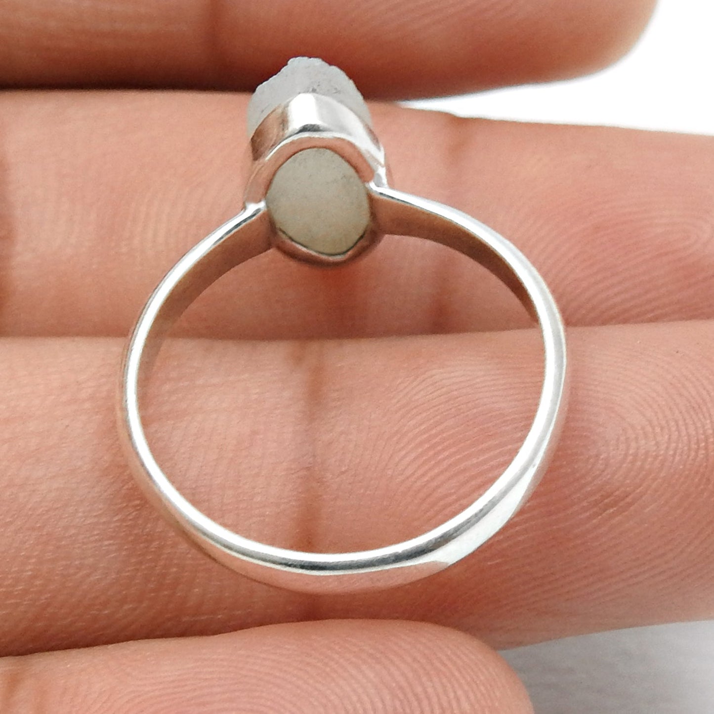 Druzy Gemstone Daughter Artisan New Band Ring Jewelry Solid Sterling Silver