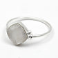 Natural Rainbow Moonstone Anniversary Band Promise Boho Ring 925 Sterling Silver