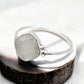 Natural Rainbow Moonstone Anniversary Band Promise Boho Ring 925 Sterling Silver