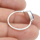 Square Natural Lapis Lazuli Boho Band Bezel Birthday Ring Solid Silver