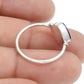 Square Natural Lapis Lazuli Boho Band Bezel Birthday Ring Solid Silver