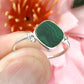 Natural Malachite Statement Band Bezel Promise Ring Solid Sterling Silver
