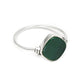 Natural Malachite Statement Band Bezel Promise Ring Solid Sterling Silver