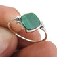 Natural Malachite Statement Band Bezel Promise Ring Solid Sterling Silver