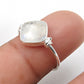 Natural Rainbow Moonstone Anniversary Band Promise Boho Ring 925 Sterling Silver