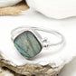 Labradorite Stone Band Mother Third Eye Chakra Promise Ring 925 Silver