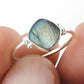 Labradorite Stone Band Mother Third Eye Chakra Promise Ring 925 Silver