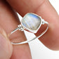 Labradorite Stone Band Mother Third Eye Chakra Promise Ring 925 Silver