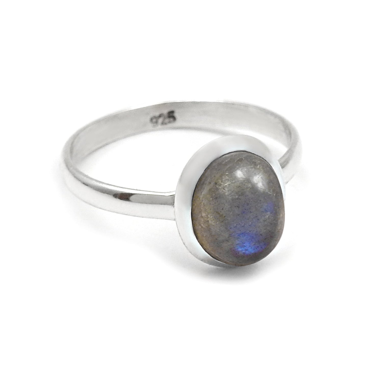 Labradorite Gemstone 925 Sterling Silver Bezel Band Ring Handmade Jewelry