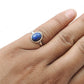 Womens Gift Lapis Lazuli Stone 925 Sterling Silver Band Ring Jewelry