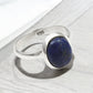 Womens Gift Lapis Lazuli Stone 925 Sterling Silver Band Ring Jewelry
