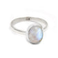 Natural Rainbow Moonstone Wedding Band Ring 925 Sterling Silver