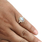 Natural Rainbow Moonstone Wedding Band Ring 925 Sterling Silver