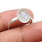 Natural Rainbow Moonstone Wedding Band Ring 925 Sterling Silver
