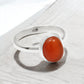 Natural Carnelian 925 Sterling Silver Women Gift Band Ring