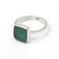 Natural Green Onyx 925 Sterling Silver Band Ring Women Gift