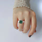 Natural Green Onyx 925 Sterling Silver Band Ring Women Gift