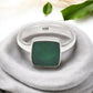 Natural Green Onyx 925 Sterling Silver Band Ring Women Gift