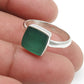Natural Green Onyx 925 Sterling Silver Band Ring Women Gift