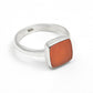 Women Gift Natural Carnelian 925 Sterling Silver Band Ring