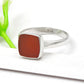 Women Gift Natural Carnelian 925 Sterling Silver Band Ring