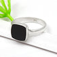 Black Onyx Gemstone 925 Silver Bezel Band Promise Ring