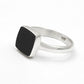 Black Onyx Gemstone 925 Silver Bezel Band Promise Ring