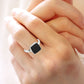 Black Onyx Gemstone 925 Silver Bezel Band Promise Ring