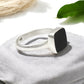 Black Onyx Gemstone 925 Silver Bezel Band Promise Ring