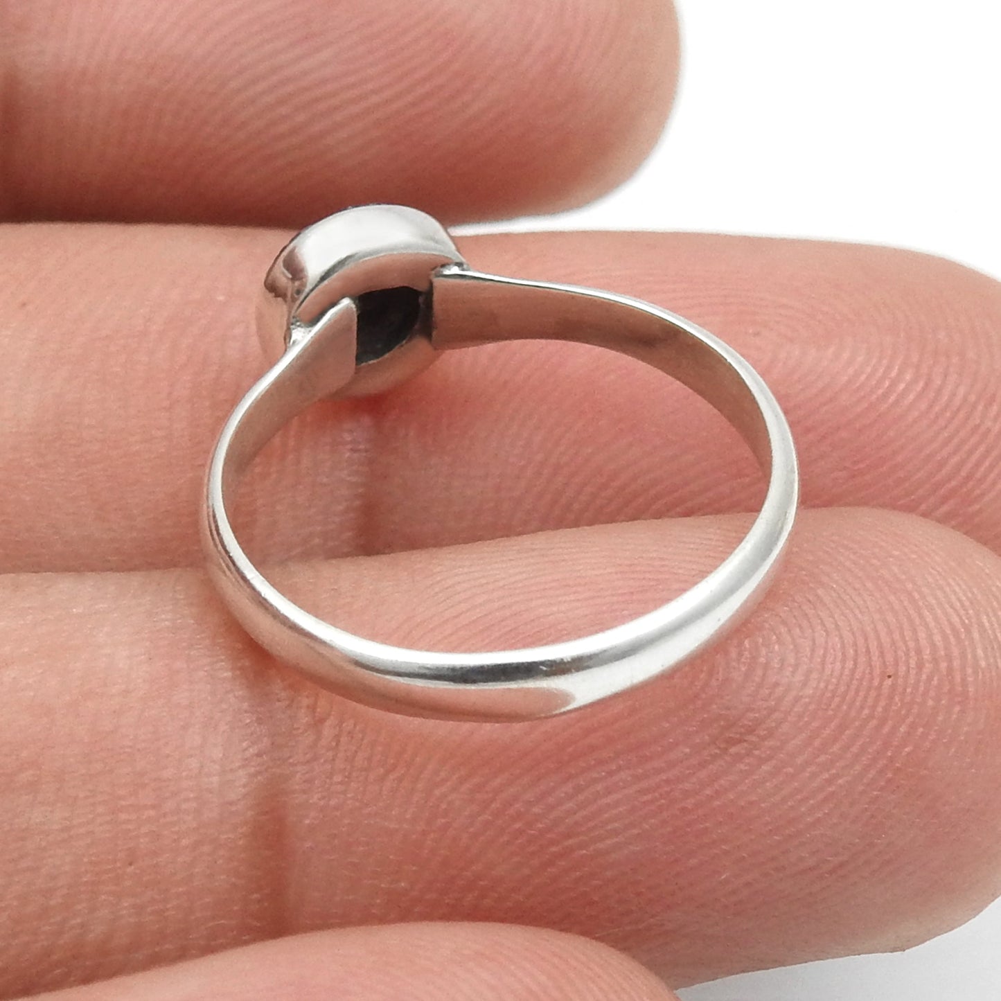 September Birth Stone Natural Lapis Lazuli Sterling Silver Band Ring