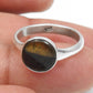 Tiger Eye Gemstone 925 Sterling Silver Promise Band Ring