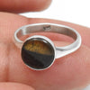 Tiger Eye Gemstone 925 Sterling Silver Promise Band Ring