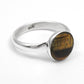 Tiger Eye Gemstone 925 Sterling Silver Promise Band Ring
