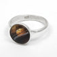 925 Sterling Silver Striped Onyx Gemstone Band Ring
