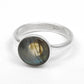 Natural Labradorite 925 Sterling Silver Promise Band Ring