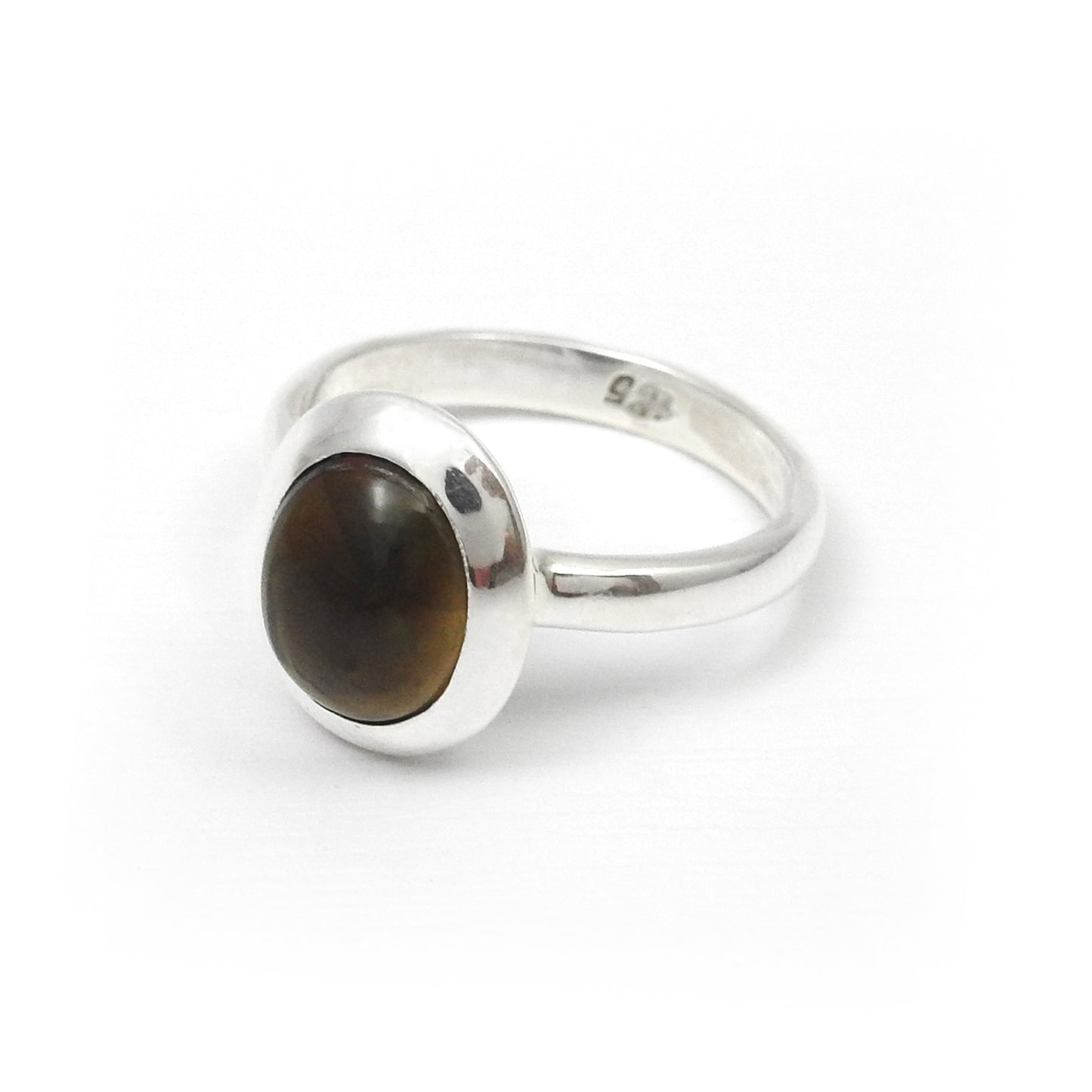 Oval Black Opal Gemstone Christmas Gift Cocktail Ring Jewelry Solid Silver
