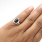 Oval Black Opal Gemstone Christmas Gift Cocktail Ring Jewelry Solid Silver