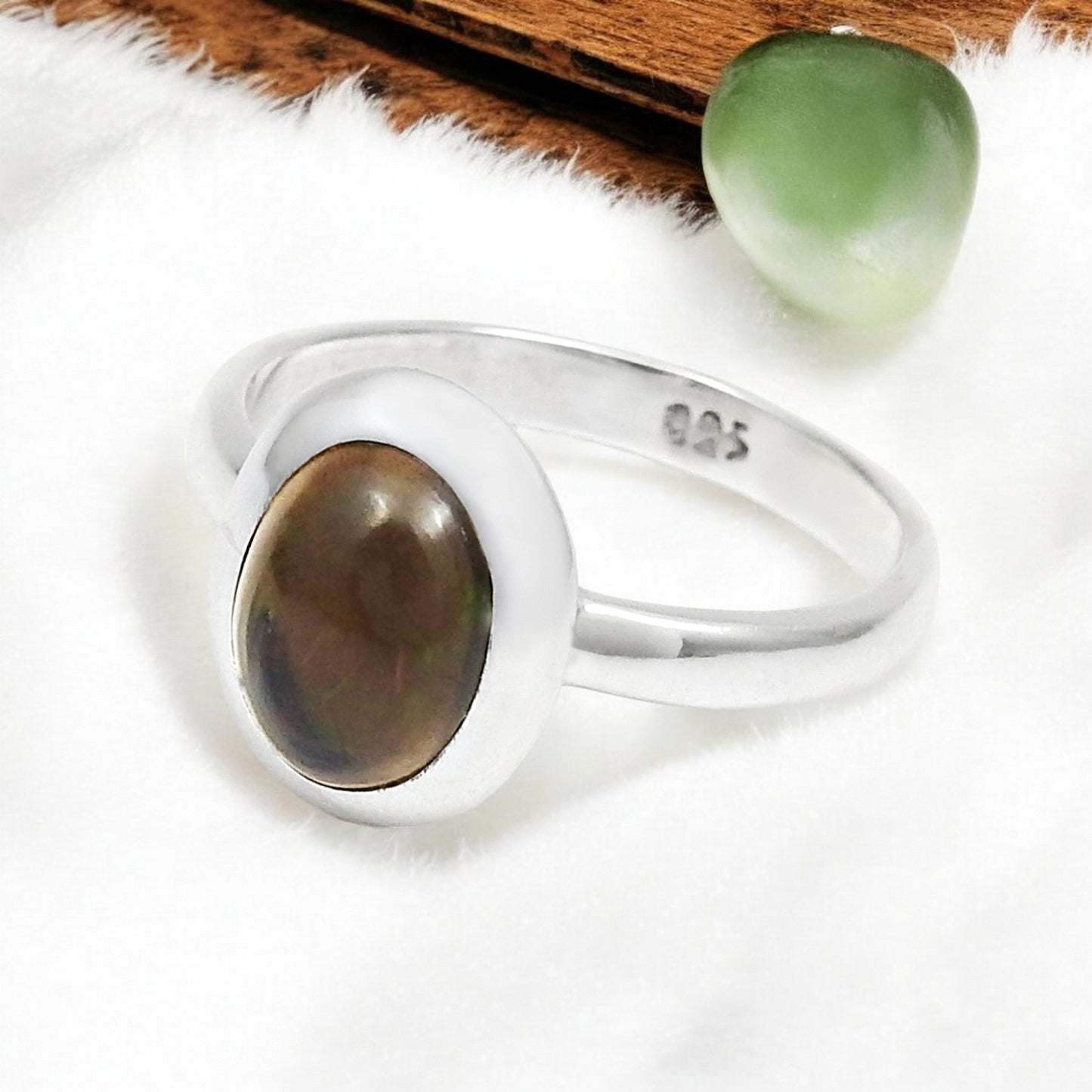 Black Opal Gemstone Solid Sterling Silver Handcrafted Statement Cocktail Ring