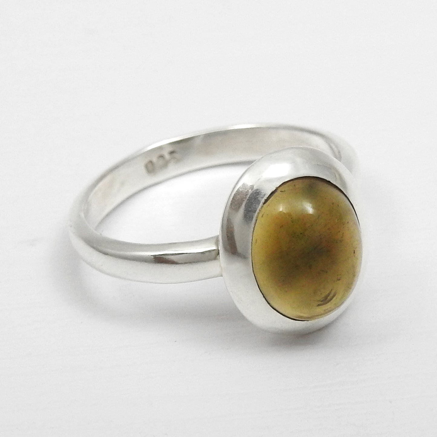 Black Opal Stone Band Bezel Statement Ring Jewelry Solid Sterling Silver