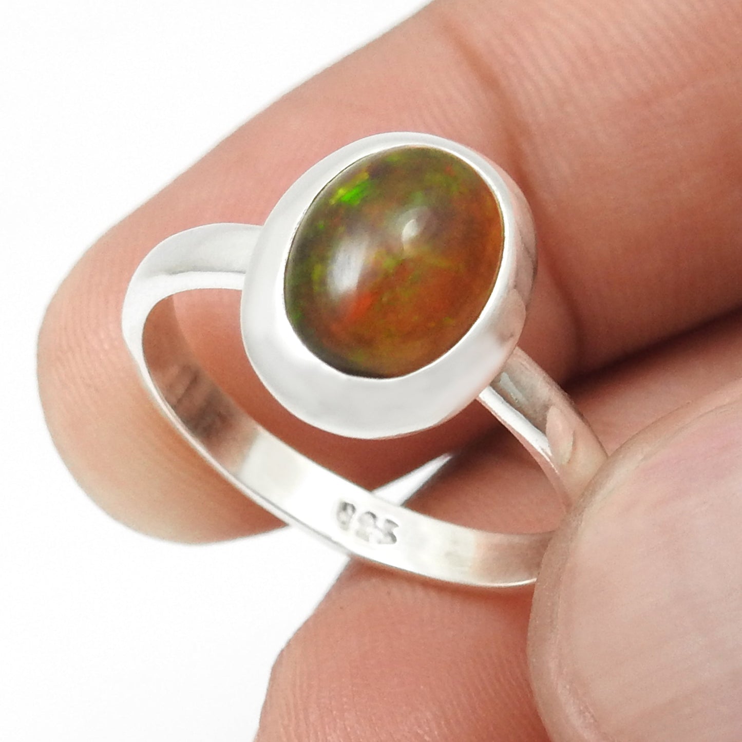 Black Opal Gemstone 925 Solid Silver Wife Statement Boho Cocktail Ring