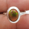 Black Opal Gemstone Trendy Bezel Band Wedding New Ring Jewelry 925 Silver