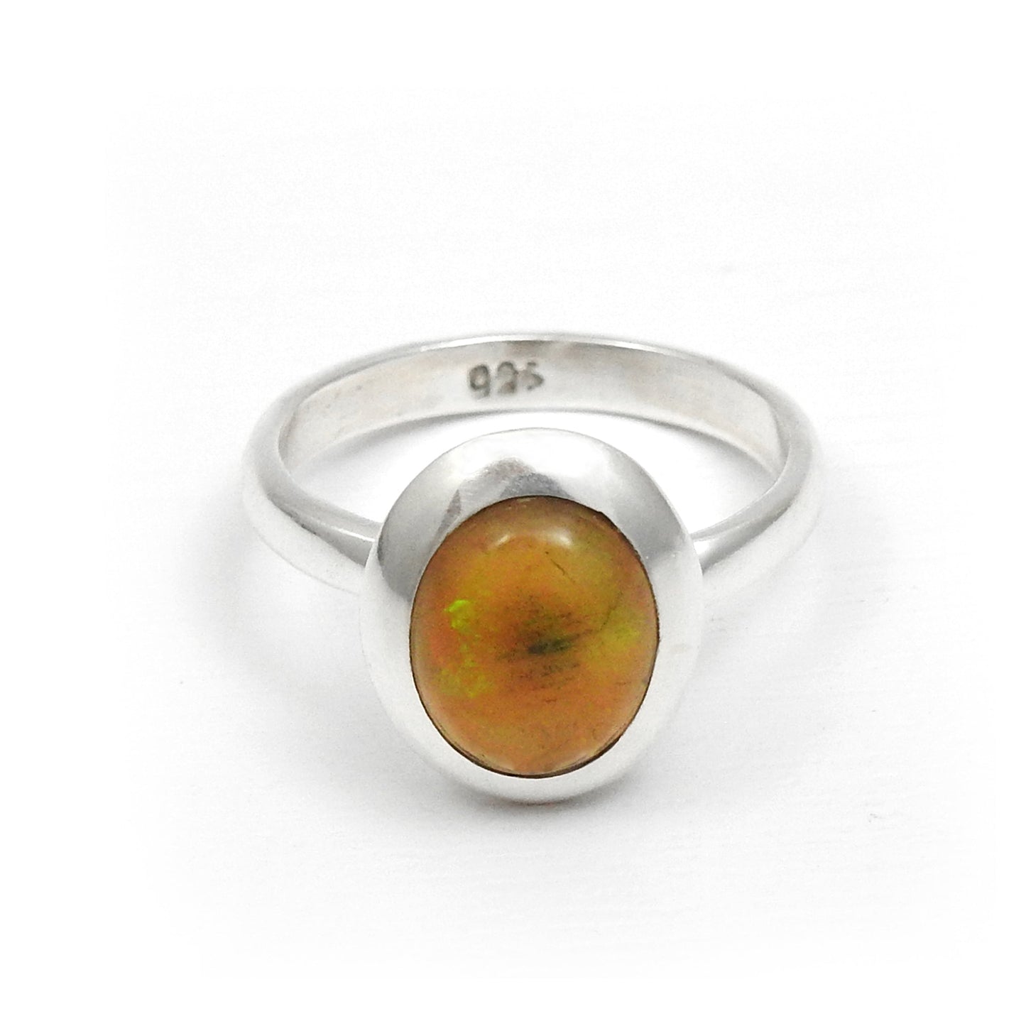 Black Opal Stone Sterling Silver Wedding Band Christmas Gift Ring Jewelry