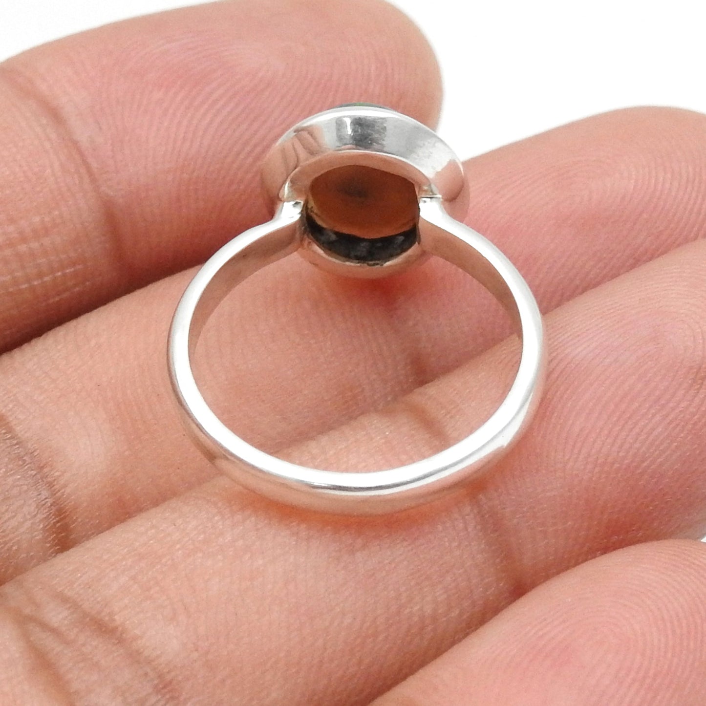 Natural Black Opal 925 Sterling Silver Statement Cocktail Ring Jewelry