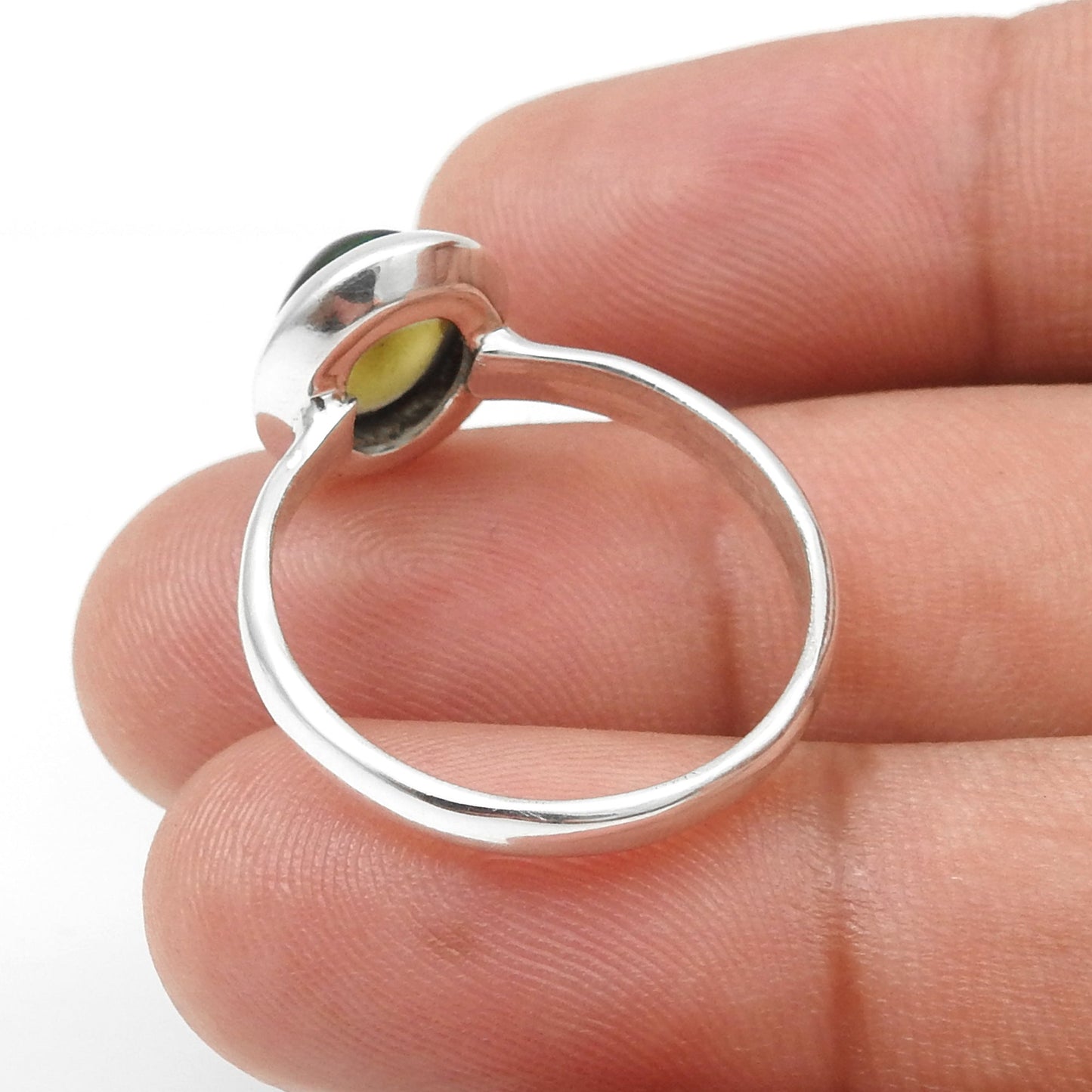 Christmas Gift Black Opal Stone 925 Silver Boho Cocktail Elegant Ring Jewelry