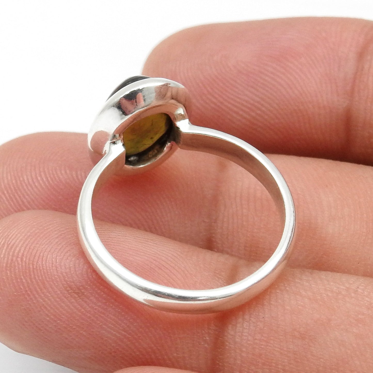 Black Opal Stone 925 Sterling Silver Cocktail Bezel Birthday Ring Jewelry