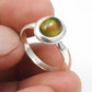 Oval Black Opal Gemstone 925 Silver New Band Promise Wife Statement Ring